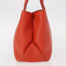 Salvatore Ferragamo Hand Bag Leather Orange Silver Auth 151757-4