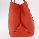 Salvatore Ferragamo Hand Bag Leather Orange Silver Auth 151757-5