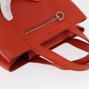 Salvatore Ferragamo Hand Bag Leather Orange Silver Auth 151757-6