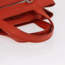 Salvatore Ferragamo Hand Bag Leather Orange Silver Auth 151757-7