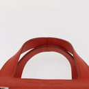 Salvatore Ferragamo Hand Bag Leather Orange Silver Auth 151757-8