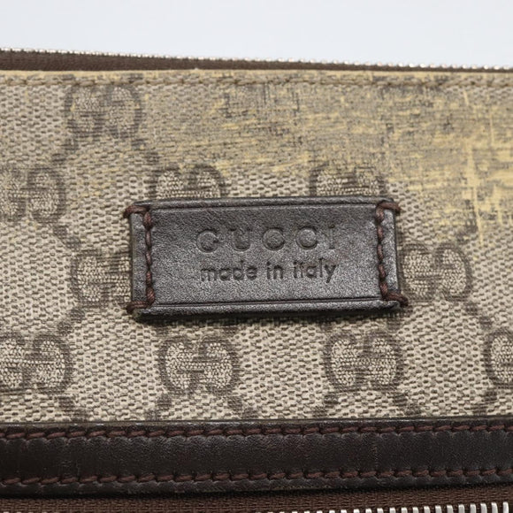 GUCCI GG Supreme Shoulder Bag PVC Leather Beige Silver 406410 Auth 151765