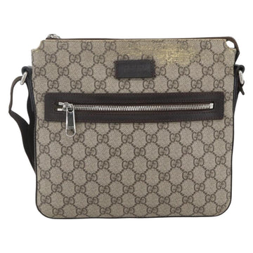 GUCCI GG Supreme Shoulder Bag PVC Leather Beige Silver 406410 Auth 151765 - 0