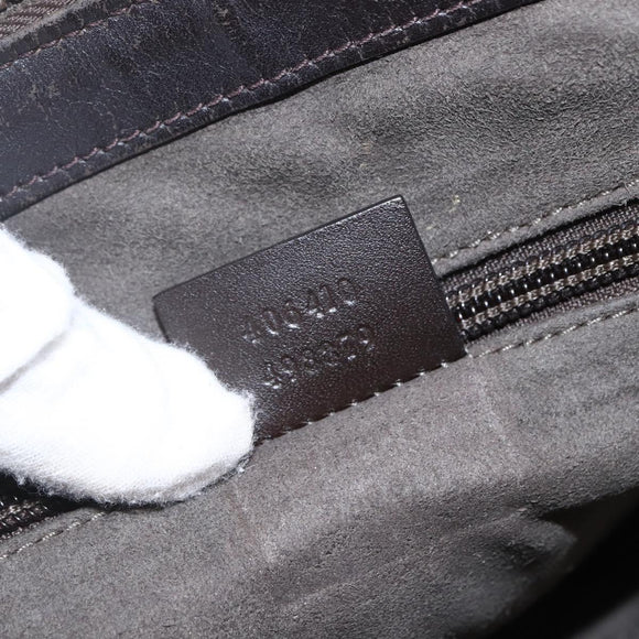 GUCCI GG Supreme Shoulder Bag PVC Leather Beige Silver 406410 Auth 151765