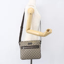 GUCCI GG Supreme Shoulder Bag PVC Leather Beige Silver 406410 Auth 151765-24