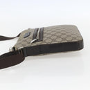 GUCCI GG Supreme Shoulder Bag PVC Leather Beige Silver 406410 Auth 151765-4