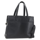 LOEWE Hand Bag Leather 2way Black Silver Auth 151766-1