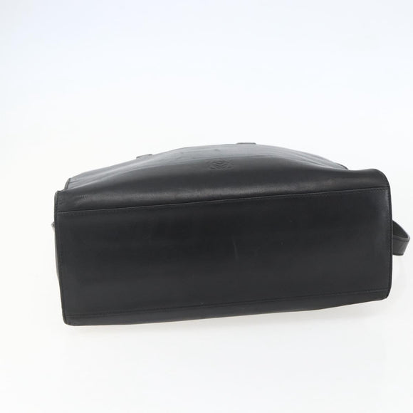 LOEWE Hand Bag Leather 2way Black Silver Auth 151766