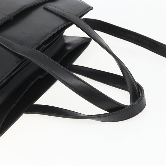 LOEWE Hand Bag Leather 2way Black Silver Auth 151766