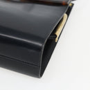 Christian Dior Hand Bag Leather 2way Black Gold Auth 151767V-8