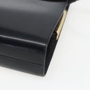 Christian Dior Hand Bag Leather 2way Black Gold Auth 151767V-16