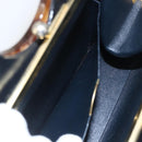 Christian Dior Hand Bag Leather 2way Black Gold Auth 151767V-21
