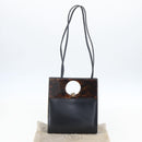 Christian Dior Hand Bag Leather 2way Black Gold Auth 151767V-12