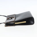 Christian Dior Hand Bag Leather 2way Black Gold Auth 151767V-3