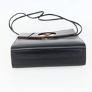 Christian Dior Hand Bag Leather 2way Black Gold Auth 151767V-5