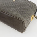 BALLY Shoulder Bag Leather Gray Gold Auth 151768-10