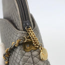 BALLY Shoulder Bag Leather Gray Gold Auth 151768-14
