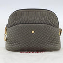 BALLY Shoulder Bag Leather Gray Gold Auth 151768-24