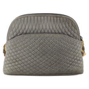 BALLY Shoulder Bag Leather Gray Gold Auth 151768-3