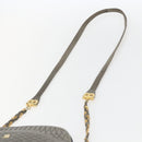 BALLY Shoulder Bag Leather Gray Gold Auth 151768-8