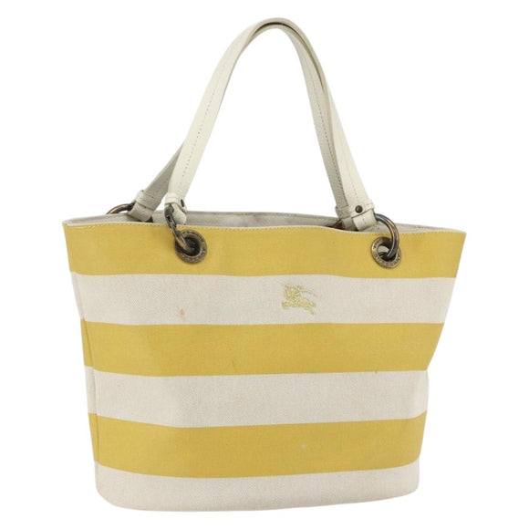 BURBERRY Blue Label Tote Bag Canvas Yellow Auth 151770