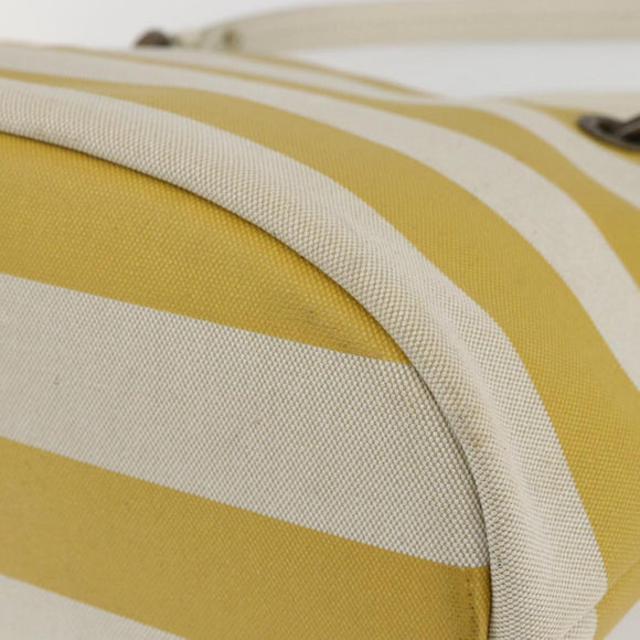 BURBERRY Blue Label Tote Bag Canvas Yellow Auth 151770