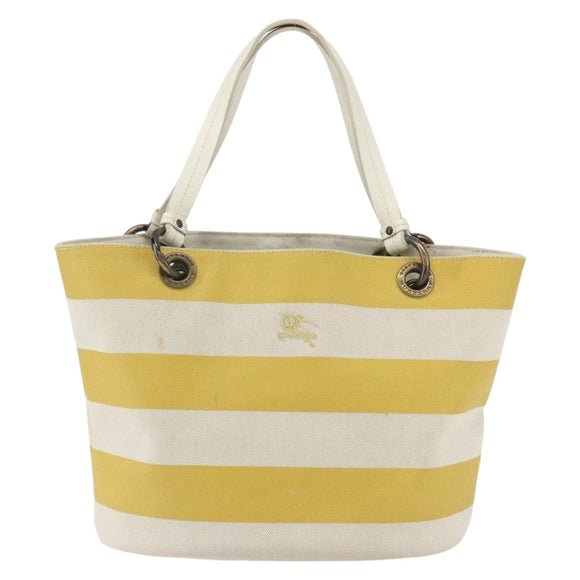 BURBERRY Blue Label Tote Bag Canvas Yellow Auth 151770