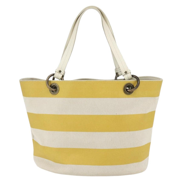 BURBERRY Blue Label Tote Bag Canvas Yellow Auth 151770