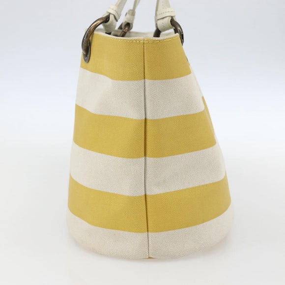 BURBERRY Blue Label Tote Bag Canvas Yellow Auth 151770