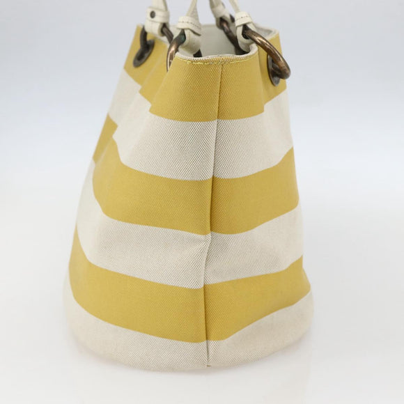 BURBERRY Blue Label Tote Bag Canvas Yellow Auth 151770