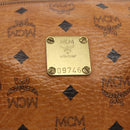 MCM Logogram Vicetos Mini Boston Bag PVC Leather Brown Gold Auth 151771-14