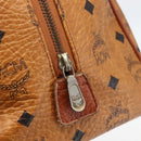 MCM Logogram Vicetos Mini Boston Bag PVC Leather Brown Gold Auth 151771-15