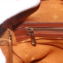 MCM Logogram Vicetos Mini Boston Bag PVC Leather Brown Gold Auth 151771-16