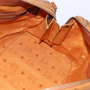 MCM Logogram Vicetos Mini Boston Bag PVC Leather Brown Gold Auth 151771-18