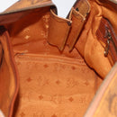 MCM Logogram Vicetos Mini Boston Bag PVC Leather Brown Gold Auth 151771-19