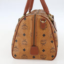 MCM Logogram Vicetos Mini Boston Bag PVC Leather Brown Gold Auth 151771-5
