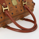 MCM Logogram Vicetos Mini Boston Bag PVC Leather Brown Gold Auth 151771-7