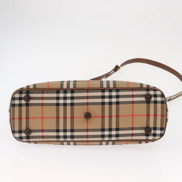 Burberrys Nova Check Hand Bag Canvas 2way Beige Auth 151772