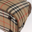 Burberrys Nova Check Hand Bag Canvas 2way Beige Auth 151772-14