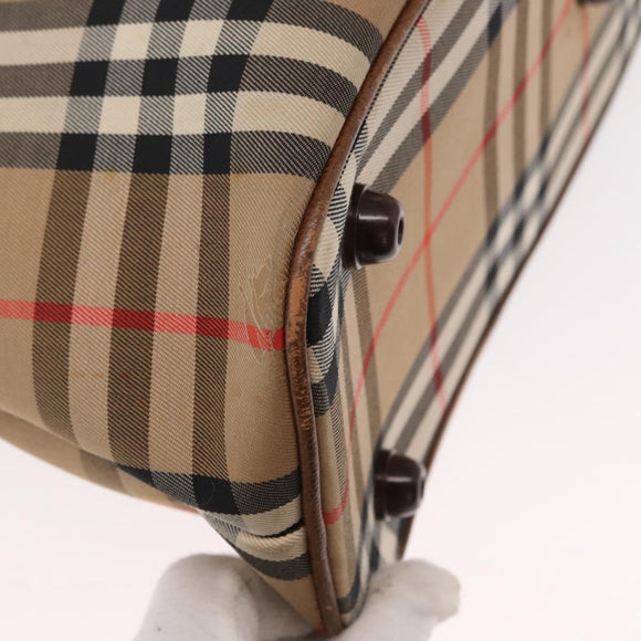 Burberrys Nova Check Hand Bag Canvas 2way Beige Auth 151772