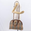 Burberrys Nova Check Hand Bag Canvas 2way Beige Auth 151772-24
