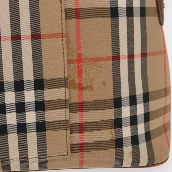 Burberrys Nova Check Hand Bag Canvas 2way Beige Auth 151772