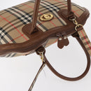 Burberrys Nova Check Hand Bag Canvas 2way Beige Auth 151772-7