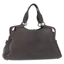 CARTIER Hand Bag Leather Black Auth 151775-1