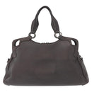 CARTIER Hand Bag Leather Black Auth 151775-2