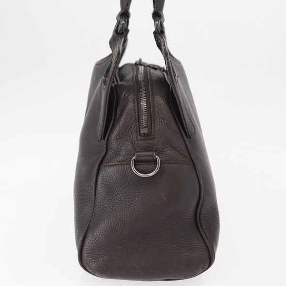 CARTIER Hand Bag Leather Black Auth 151775