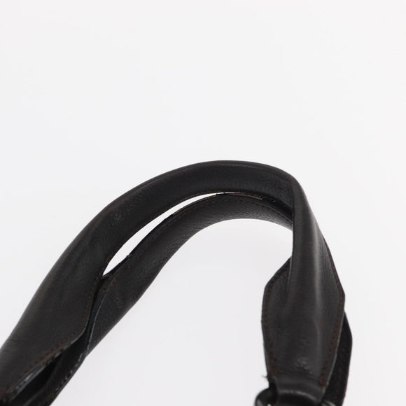 CARTIER Hand Bag Leather Black Auth 151775