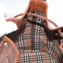 Burberrys Shoulder Bag Leather Brown Gold Auth 151776-19