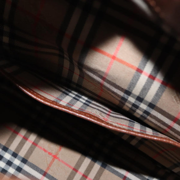 Burberrys Shoulder Bag Leather Brown Gold Auth 151776