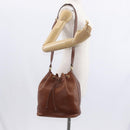 Burberrys Shoulder Bag Leather Brown Gold Auth 151776-21